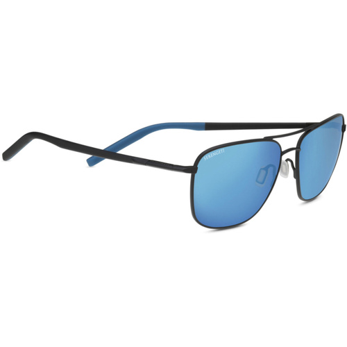 Serengeti Spello 8797 Matte Black & Blue / 555nm Blue Polarised Photochromic Lenses