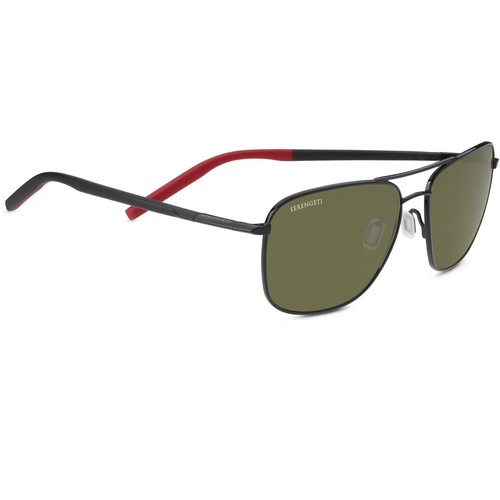 Serengeti Spello 8796 Shiny Black & Red / 555nm Polarised Photochromic Lenses