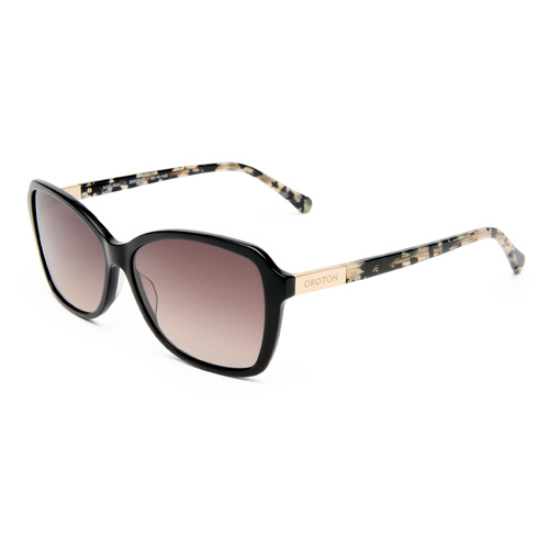 Oroton Avelina OLS2650845 Black w Charcoal Tortoise / Warm Smoke Gradient Lenses