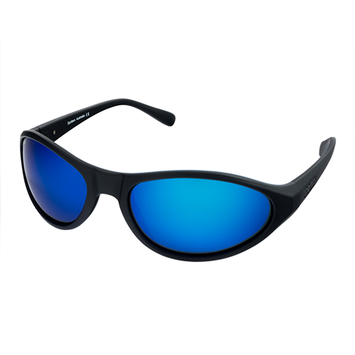 Spotters Thunder+ Matte Black / Ice Blue Mirror Polarised Lenses