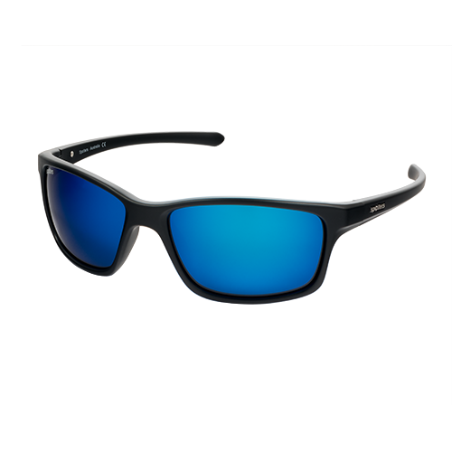 Spotters Grit Junior Matte Black / Ice Blue Mirror Polarised Lenses