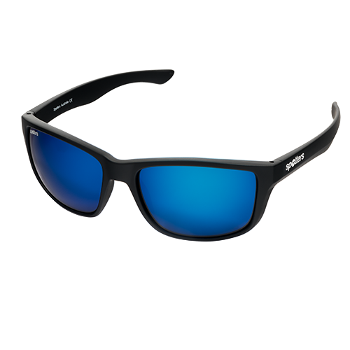 Spotters Rebel Matte Black / Ice Blue Mirror Polarised Lenses