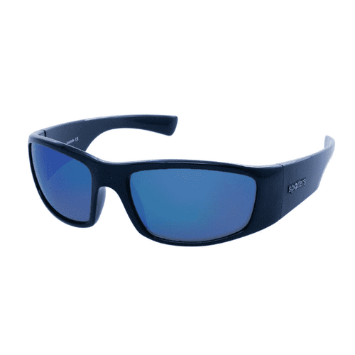 Spotters Coyote+ Gloss Black / Ice Blue Mirror Polarised Lenses