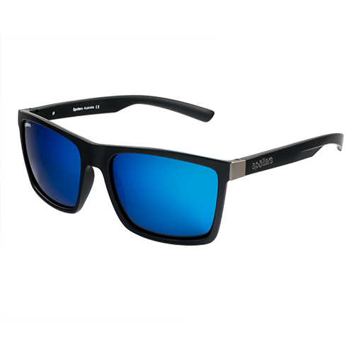 Spotters Riot Matte Black / Ice Blue Mirror Polarised Lenses