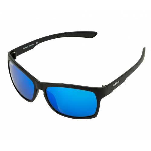 Spotters Savage Matte Black / Ice Blue Mirror Polarised Lenses