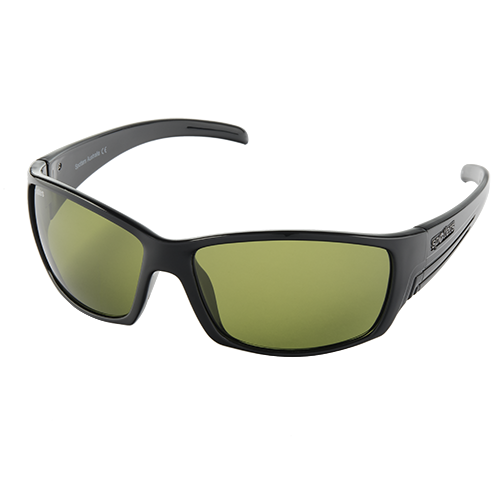 Spotters Fury Gloss Black / Emerald Polarised Lenses