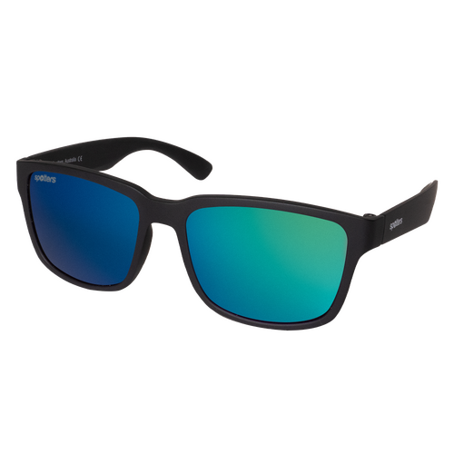 Spotters Kids Kanga KANGAMGREEN Matte Black / Green Mirror Polarised Lenses