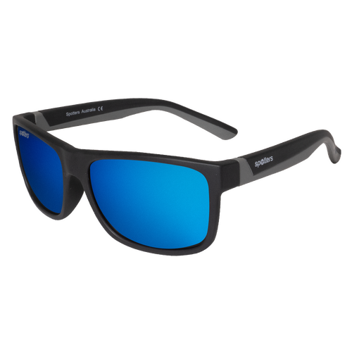 Spotters Kids Wombat WOMBATMBLUE Matte Black & Grey / Blue Mirror Polarised Lenses