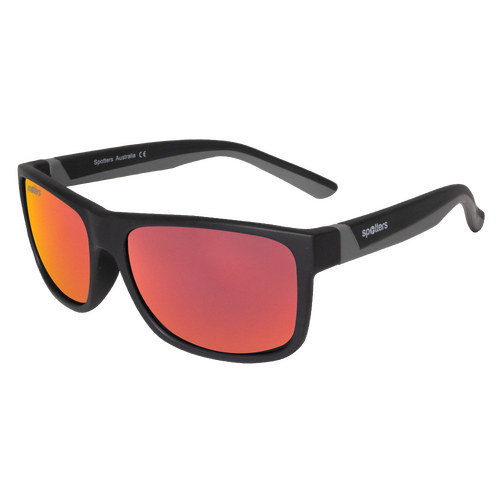 Spotters Kids Wombat WOMBATMRED Matte Black & Grey / Red Mirror Polarised Lenses