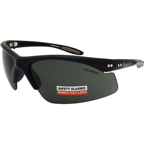 Mangrove Jacks Safety Glasses Bladerunner C1 Black / Smoke Polarised Lenses