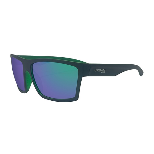 Urban Zoo Hoodlum C21 Matte Black w Matte Crystal Green Interior / Green Revo Lenses