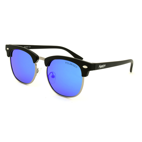 Mangrove Jacks Kids MJK057 C2 Matte Black and Light Gunmetal / Blue Mirror Polarised Lenses