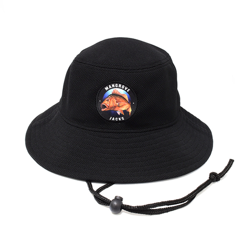 Mangrove Jacks Bucket Hat Black Colour Logo