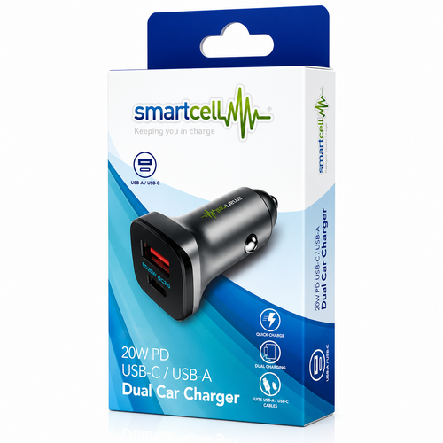 Smartcell 20W PD USB-C/USB-A Dual Car Charger