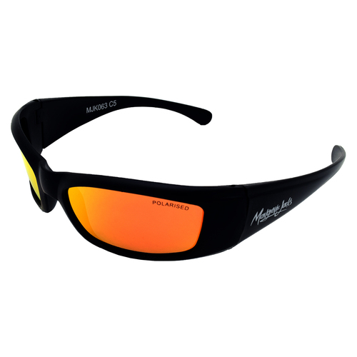 Mangrove Jacks Kids MJK063 C5 Matte Black / Red Revo Polarised Lenses