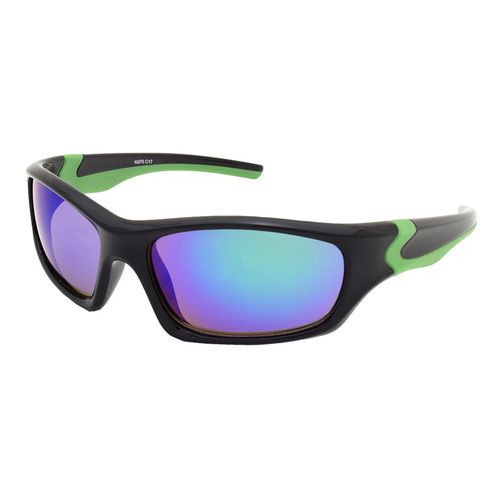 Kidz K070 C17 Matte Black w Green Rubber / Green Revo Lenses