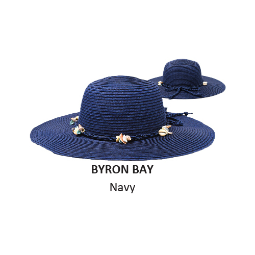 Rocko's Straw Hat Premium Range Byron Bay Navy