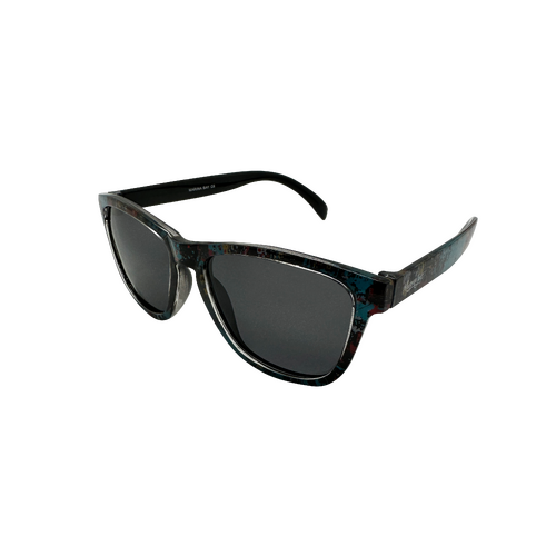 Mangrove Jacks Marina Bay C6 Crystal Blue Print w Black Back Spray / Smoke Polarised Lenses