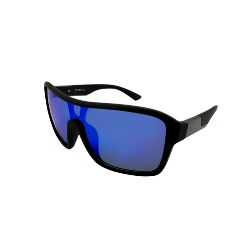 Mangrove Jacks Byron C2 Matte Black / Smoke With Ice Blue Revo Polarised Lenses