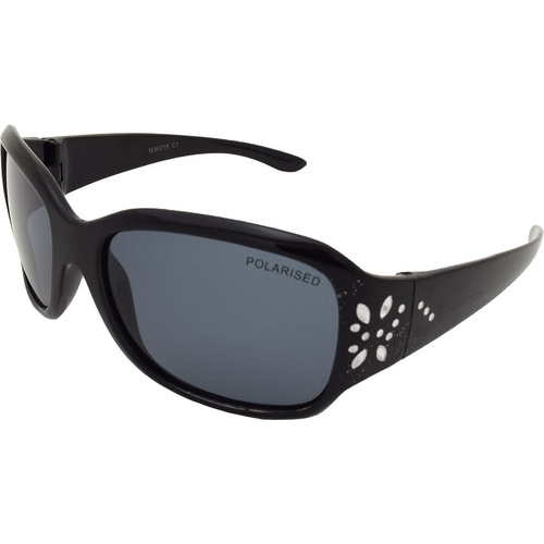 Mangrove Jacks Kids MJK018 C1 Black w Silver Butterfly / Smoke Polarised Lenses