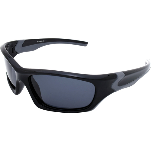 Mangrove Jacks Kids MJK042 C1 Black and Grey Rubber / Smoke Polarised Lenses