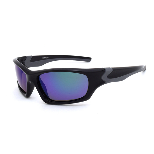 Mangrove Jacks Kids MJK042 C7 Black and Grey Rubber / Green Revo Polarised Lenses