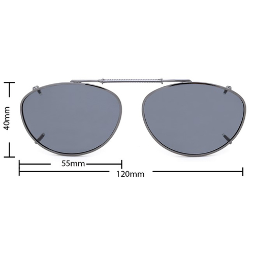 Stalkers Clip On Size 5 Dark Gunmetal / Smoke Polarised Lenses