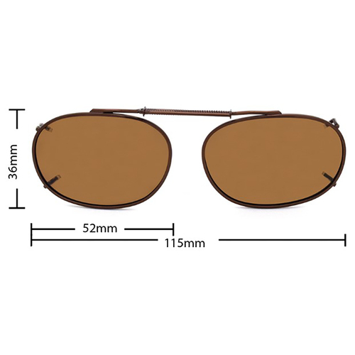 Stalkers Clip On Size 6 Dark Brown / Brown Polarised Lenses