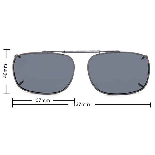 Stalkers Clip On Size 7 Dark Gunmetal Frame / Smoke Polarised Lenses