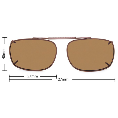 Stalkers Clip On Size 7 Dark Brown Frame / Brown Polarised Lenses