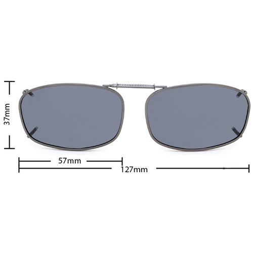 Stalkers Clip On Size 8 Dark Gunmetal Frame / Smoke Polarised Lenses