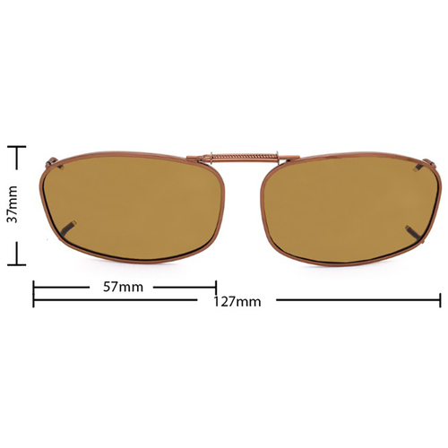 Stalkers Clip On Size 8 Dark Brown Frame / Brown Polarised Lenses