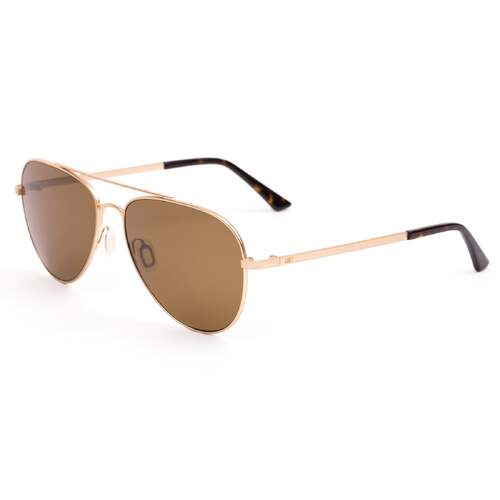 Otis Zeppelin 182-2202P Brushed Gold / Brown Polarised Lenses