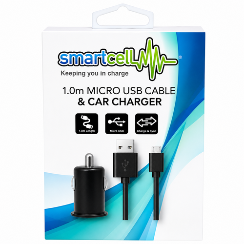 Smartcell Micro USB Cable & Car Charger | 1m