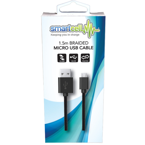 Smartcell 1.5m Braided Micro USB Cable 