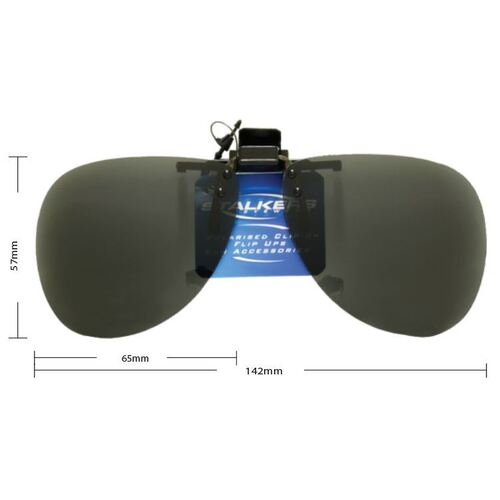 Stalkers Flip Ups Aviator Gunmetal Frame / Smoke Polarised Lenses