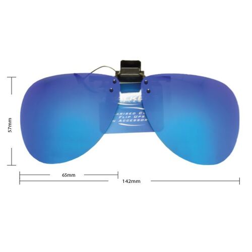 Stalkers Flip Ups Aviator Gunmetal Frame / Blue Revo Polarised Lenses