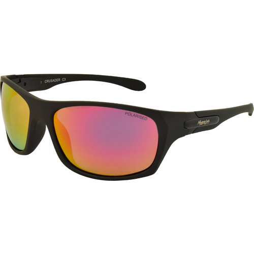 Mangrove Jacks Crusader C3 Matte Black / Red Revo Polarised Lenses