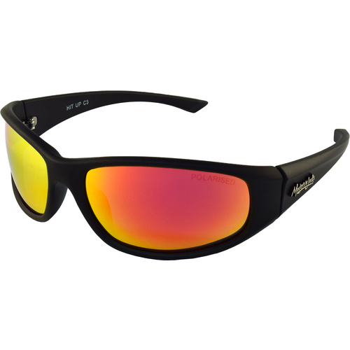 Mangrove Jacks Hit Up C3 Matte Black / Black Red Revo Polarised Lenses