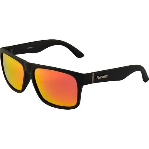 Mangrove Jacks Harley C3 Matte Black / Red Revo Polarised Lenses