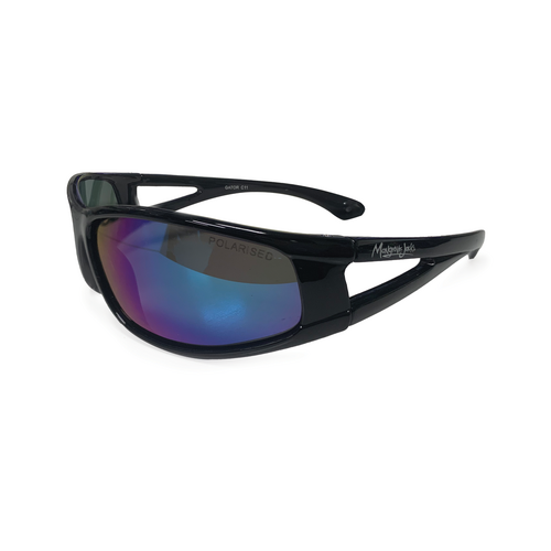 Mangrove Jacks Kids Gator C11 Shiny Black / Purple Revo Polarised Lenses