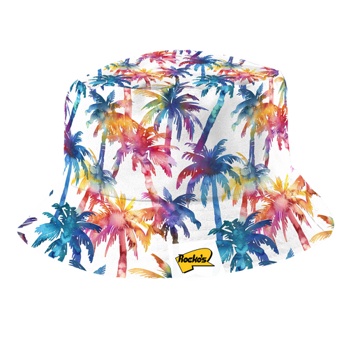 Rocko's Bucket Hat Psychadelic Palm Trees Rainbow S/M