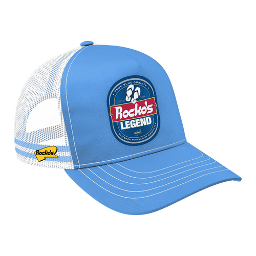 Rocko's 5 Panel Trucker Cap Southern Beer Blue OSFM