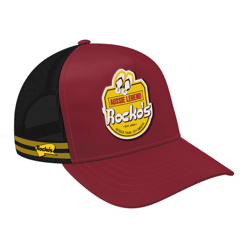 Rocko's 5 Panel Trucker Cap Sunshine Beer Maroon OSFM