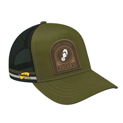 Rocko's Outback Trucker Cap Legend Double Plugger Olive