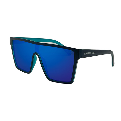 Mangrove Jacks Big Noggin C2 Matte Black w Matte Crystal Blue / Blue Revo Mirror Polarised Lenses