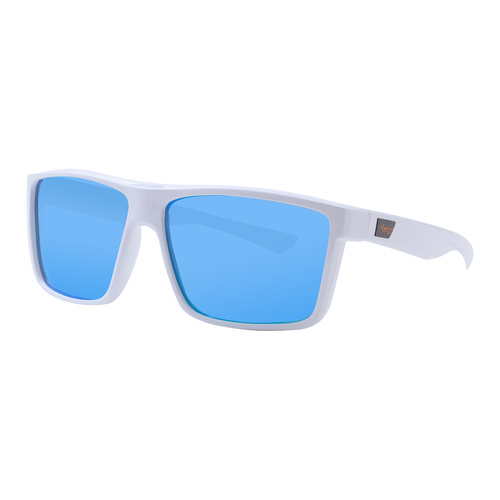 Mangrove Jacks Moonraker C9 Shiny White / Ice Blue Revo Mirror Polarised Lenses