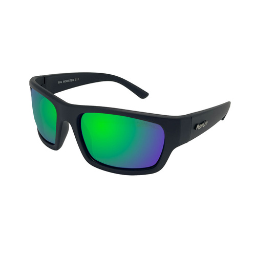 Mangrove Jacks Big Monster C11 Matte Black / Green Revo Polarised Lenses