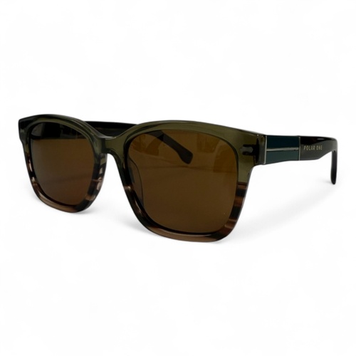 Polar One PL8003X C3 Stripe Brown / Brown Polarised Lenses