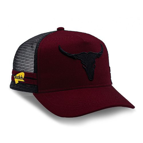 Rocko's Outback Trucker Longhorn Bull Maroon OSFM